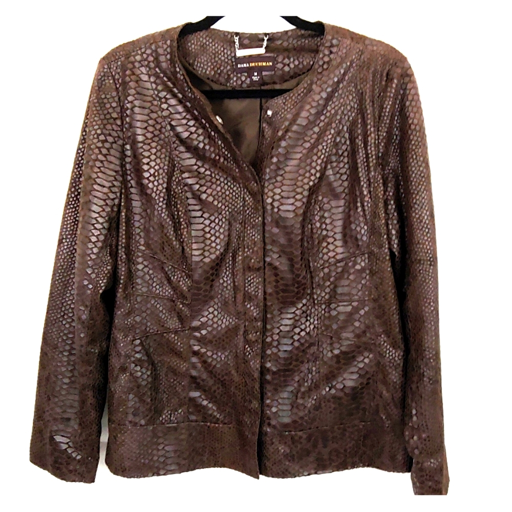 Dana Buchman Brown Snakeskin Faux Leather Medium - Picture 1 of 5